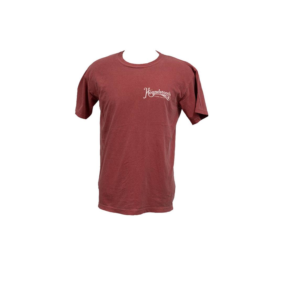 Houndstooth Game Calls Logo Comfort Color Red Short Sleeve - 0