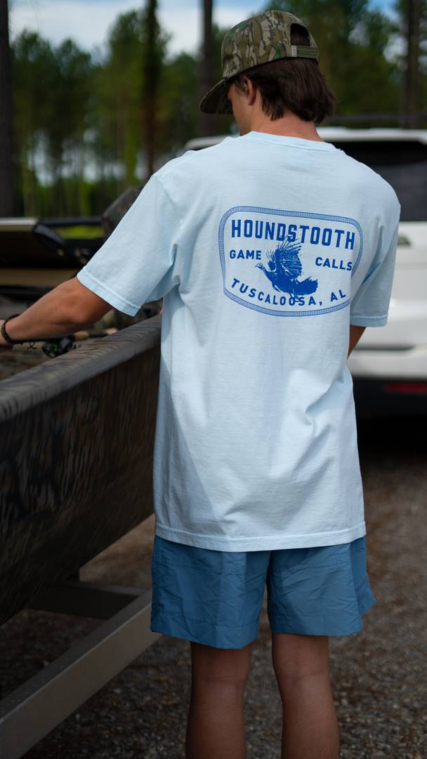Houndstooth Flying Longbeard T-Shirt (Chambray) - 0